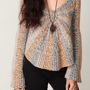 Free People Sunburst Pinwheel Pullover Sweater - Small